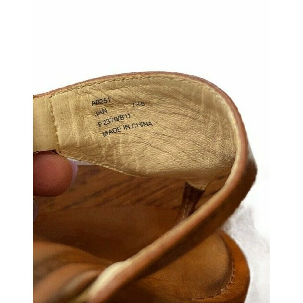 Coach Jan Cork Leather Cork Wedge Sandals Cognac - Picture 11 of 11
